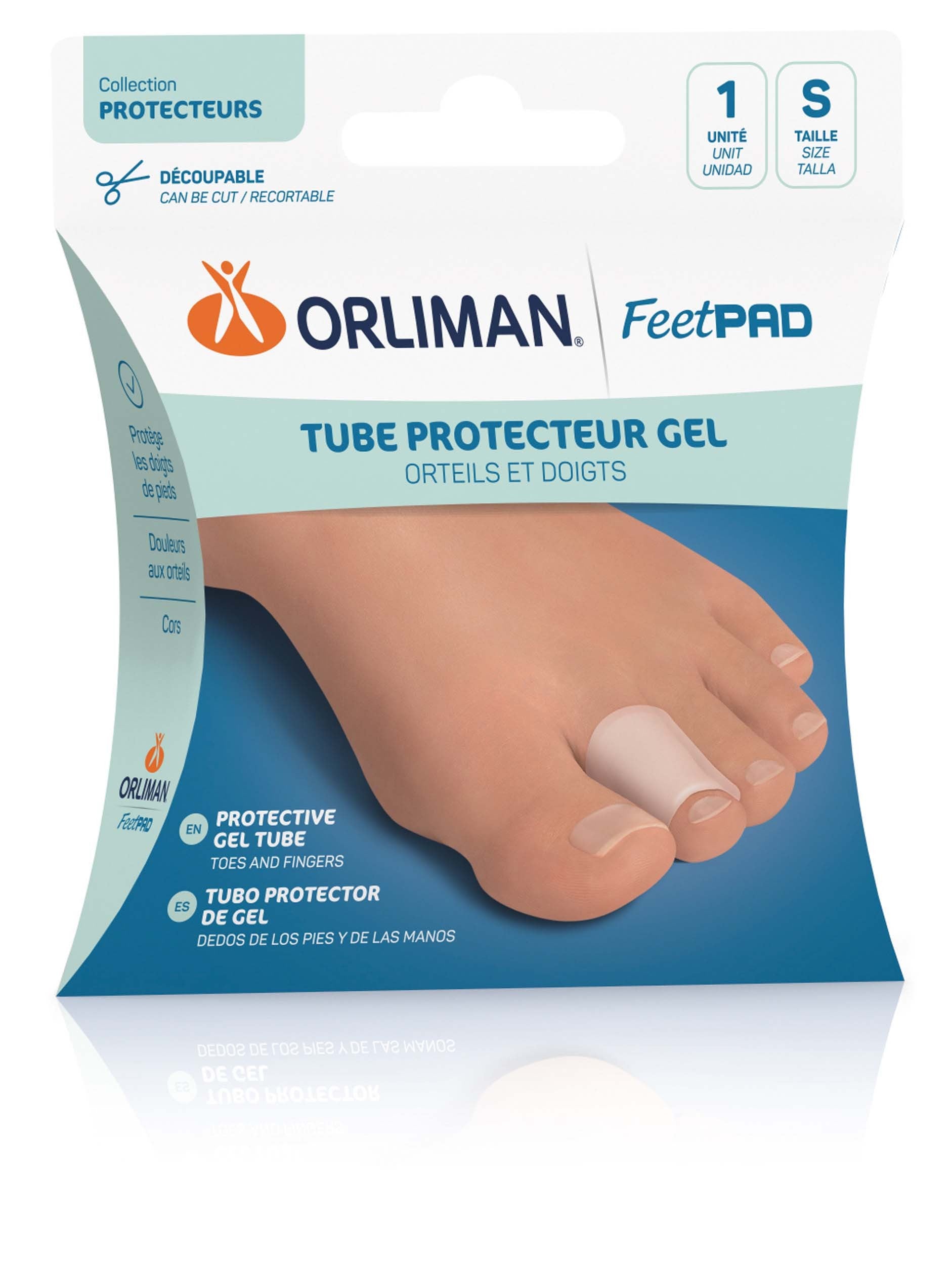 Tube Protecteur Gel Orteils Et Doigts FEETPAD - 3 tailles - Orliman