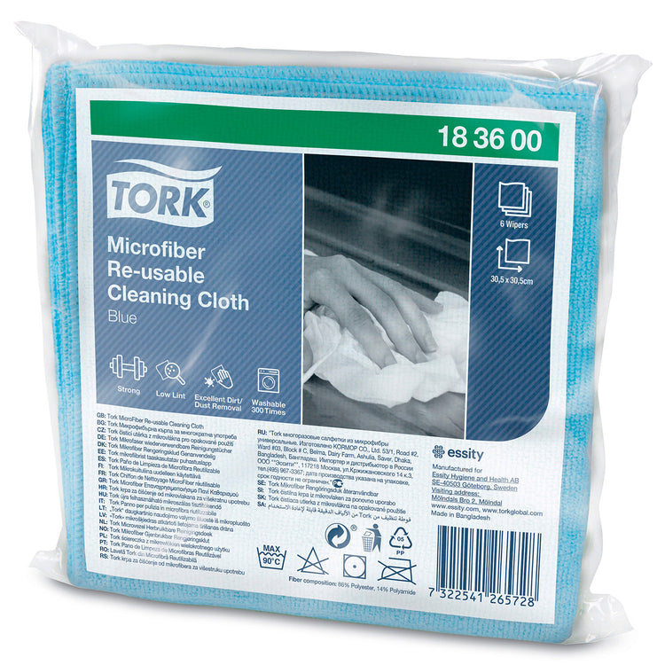 Chiffon de nettoyage microfibre réutilisable (2 couleurs) - TORK