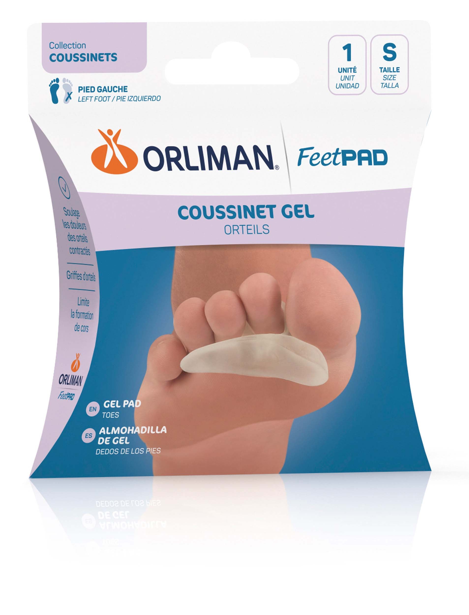 Coussinet Gel Orteil Droit FEETPAD - 3 Tailles - Orliman