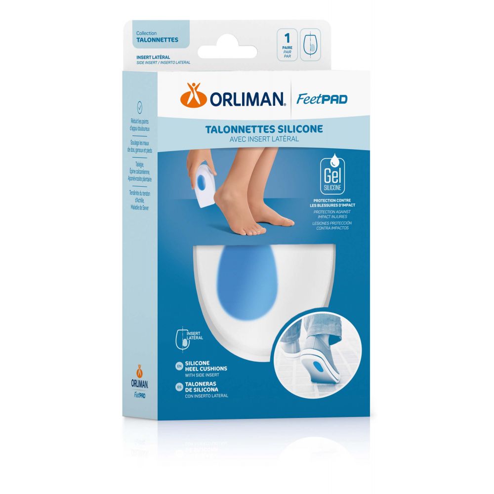 Talonnette Silicone Avec Insert Latéral FEETPAD - 3 Tailles - Orliman