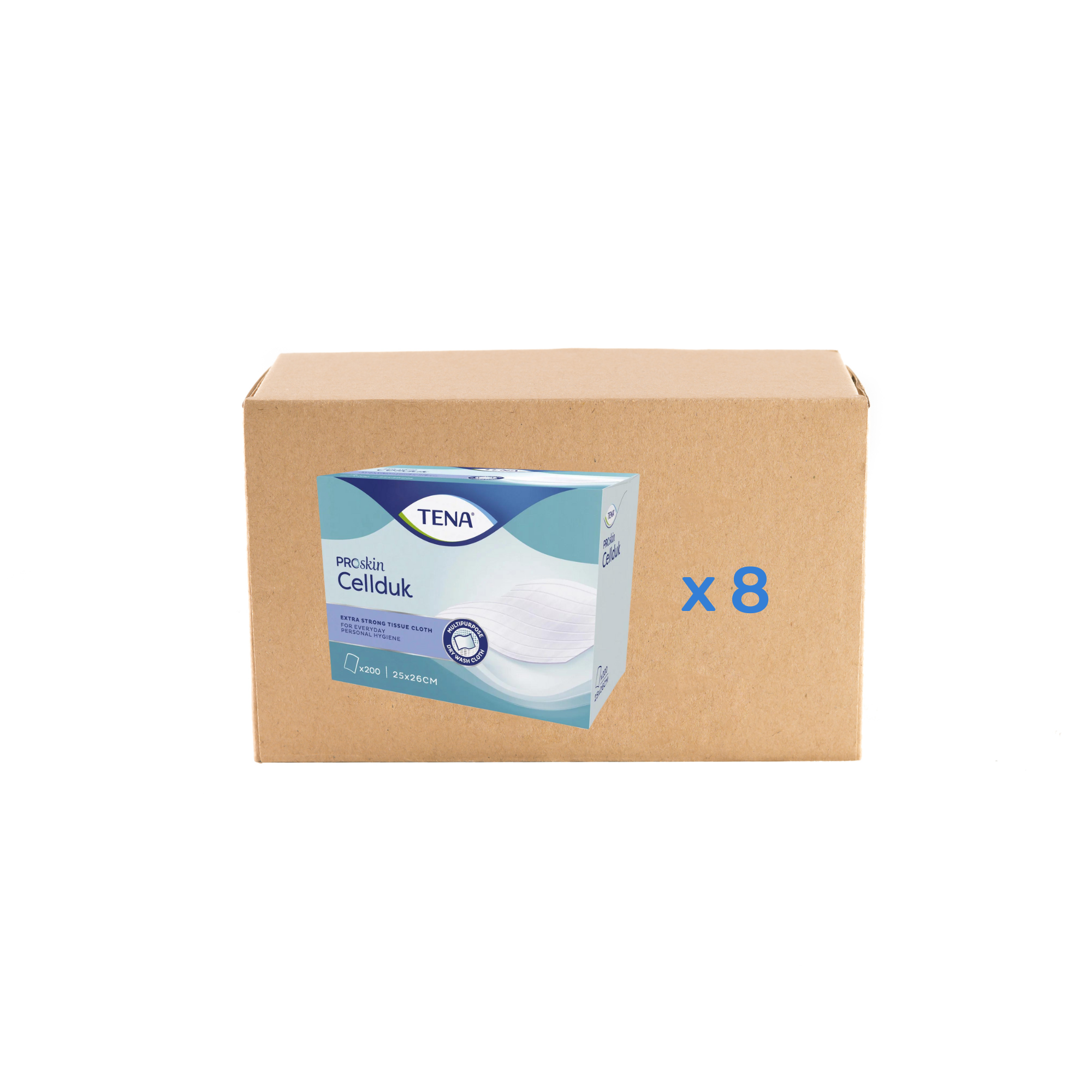 Serviette de toilette Tena Cellduck proskin - L. 26 x l.25 cm - carton 8x200U - Tena