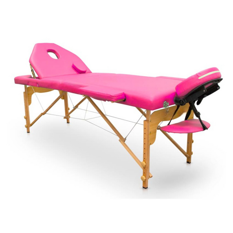 Table de massage pliante en bois 194 x 70 cm avec dossier inclinable - 7 coloris