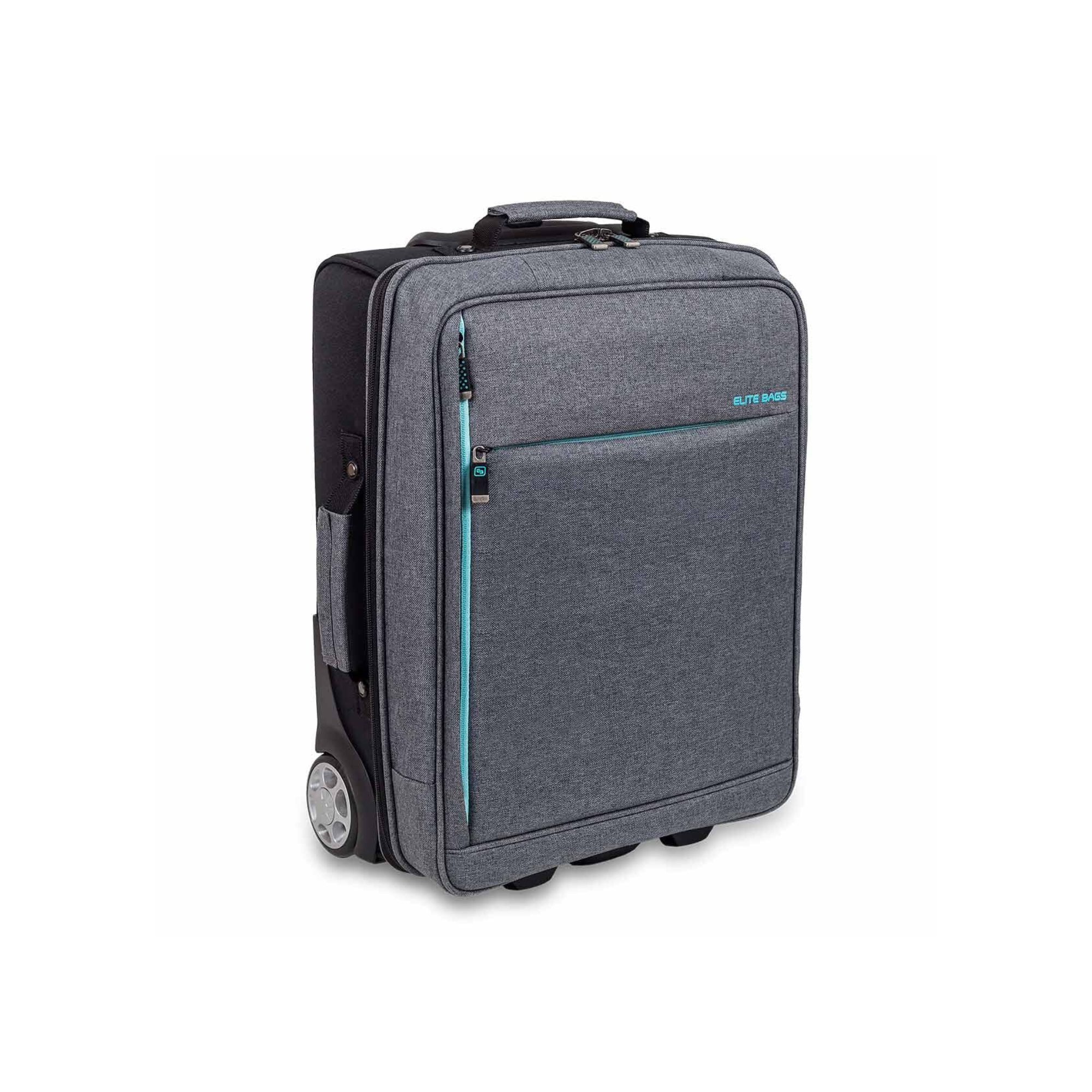 Mallette Elite Bags HOVI - Avec Roulettes - Gris/bleu