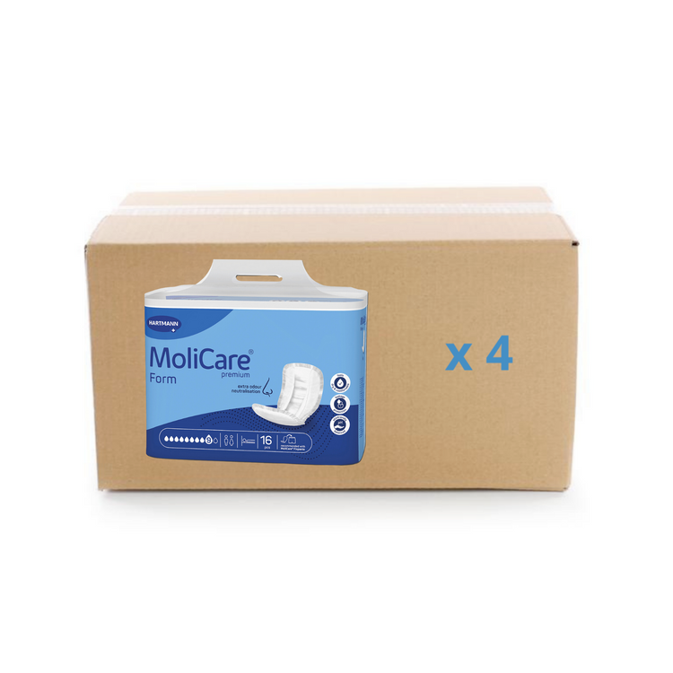 Protection anatomique Molicare Premium Form - 9 gouttes - carton 4x16U - Hartmann