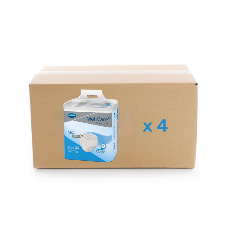 Slip Molicare Premium Mobile - 6 gouttes - XS - carton 4x14U - Hartmann