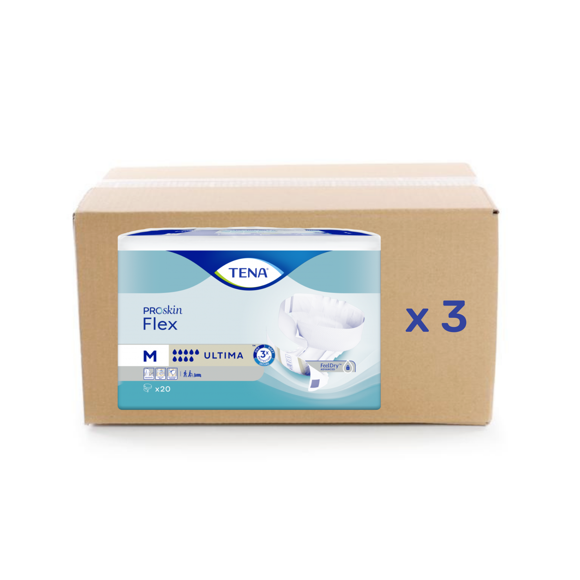 Change Tena Flex Proskin - Ultima 9 gouttes - M - carton 3x20U - Tena