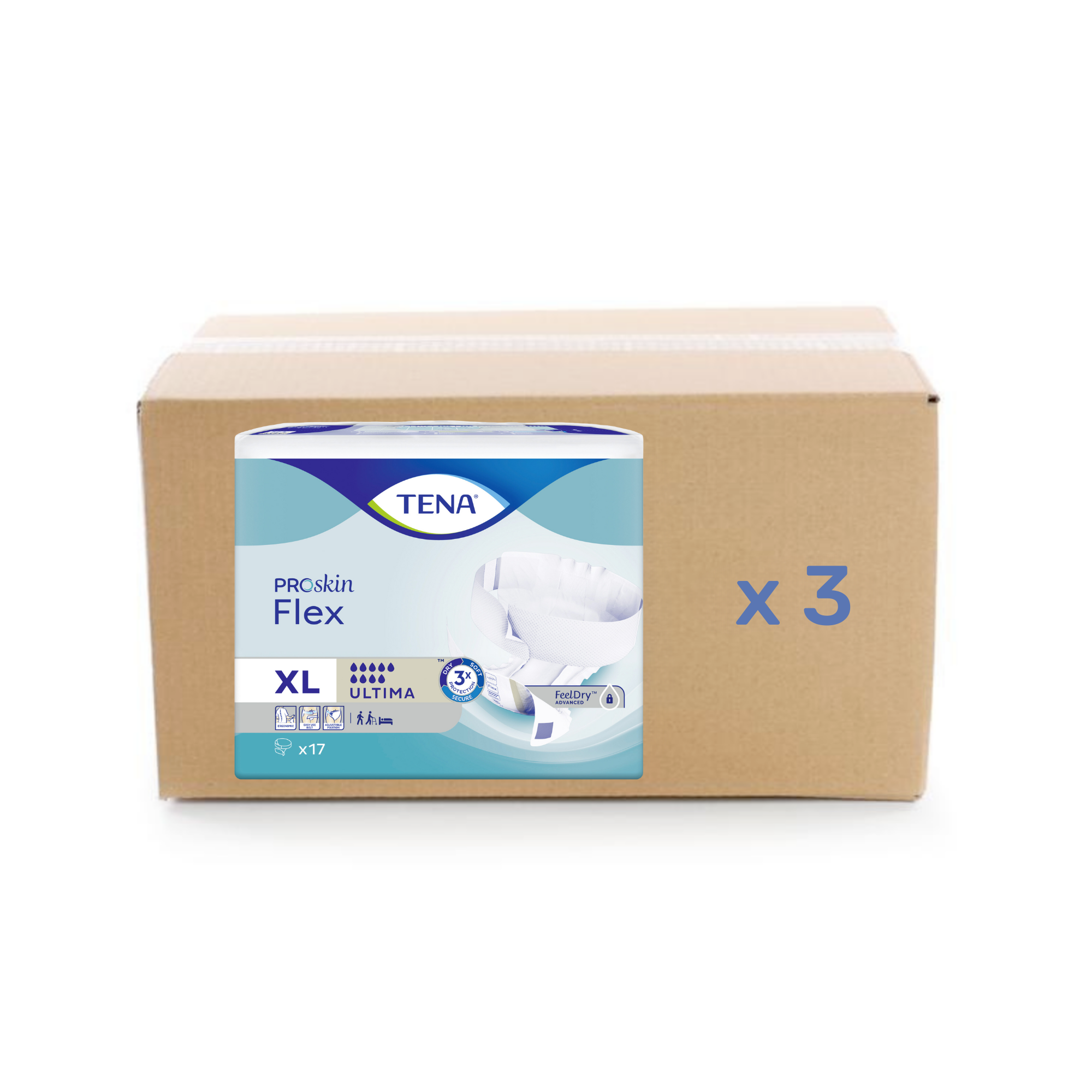 Change Tena Flex Proskin - Ultima 9 gouttes - XL - carton 3x17U - Tena