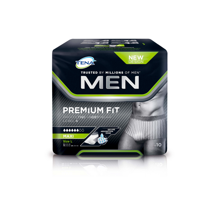 Protection Men Premium Fit - Niveau 4 - 6 gouttes - 2 tailles - Tena