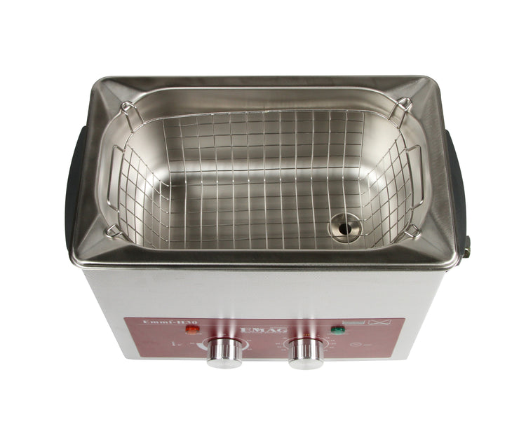 Nettoyeur à ultrasons tout en inox 3L - Emmi-H30 avec robinet de vidange