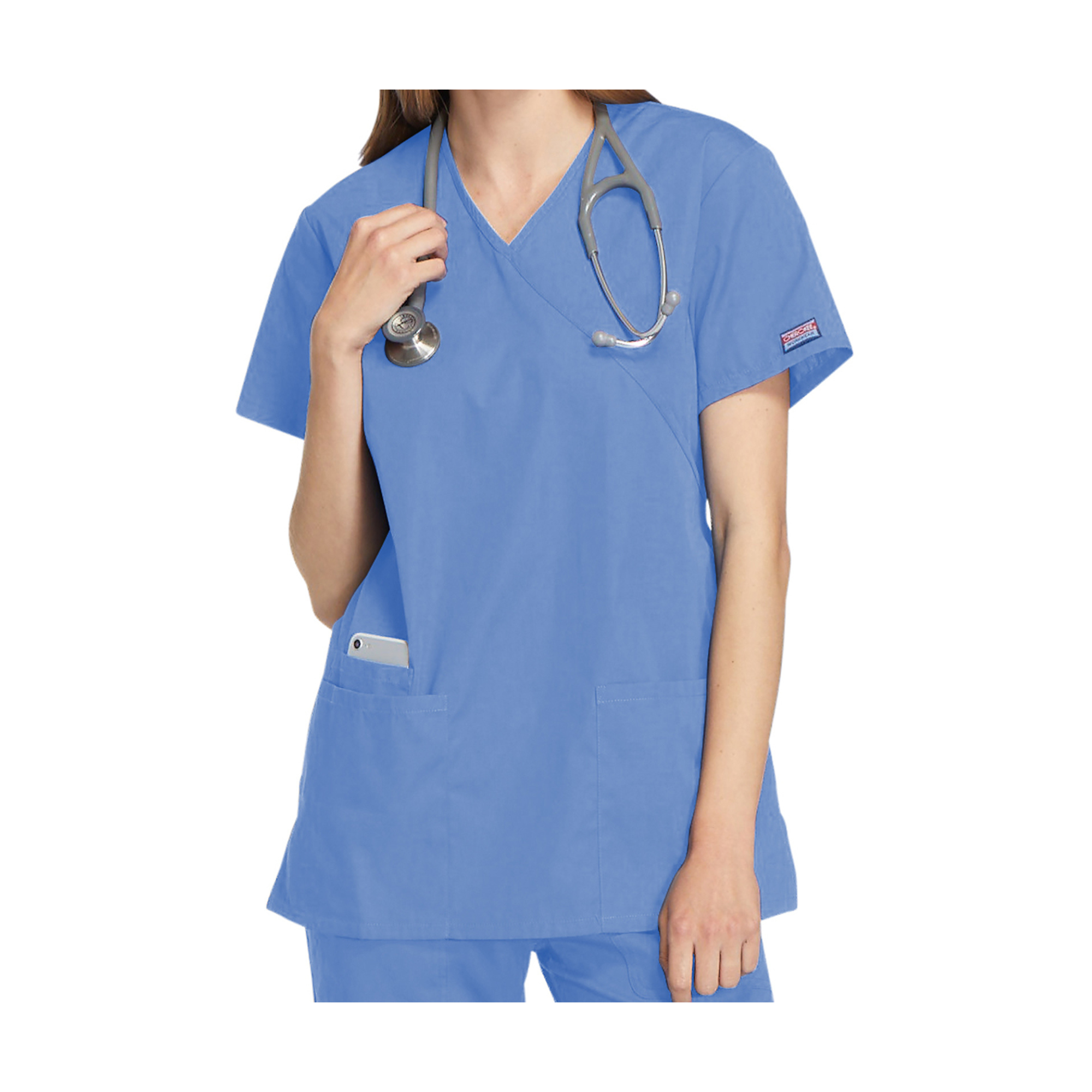 Bayonne - Tunique médicale - Effet cache-coeur  - Manches courtes - Femme - 72 cm - Cherokee Cherokee Authentic Workwear